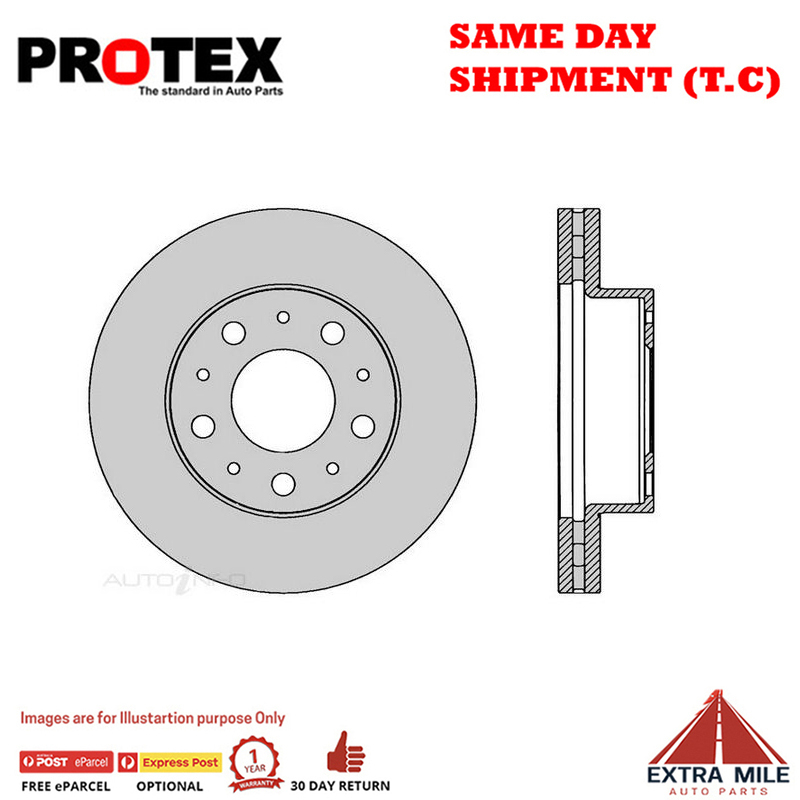 2X Protex Front Rotor For FIAT Ducato 3.0L 2014-on