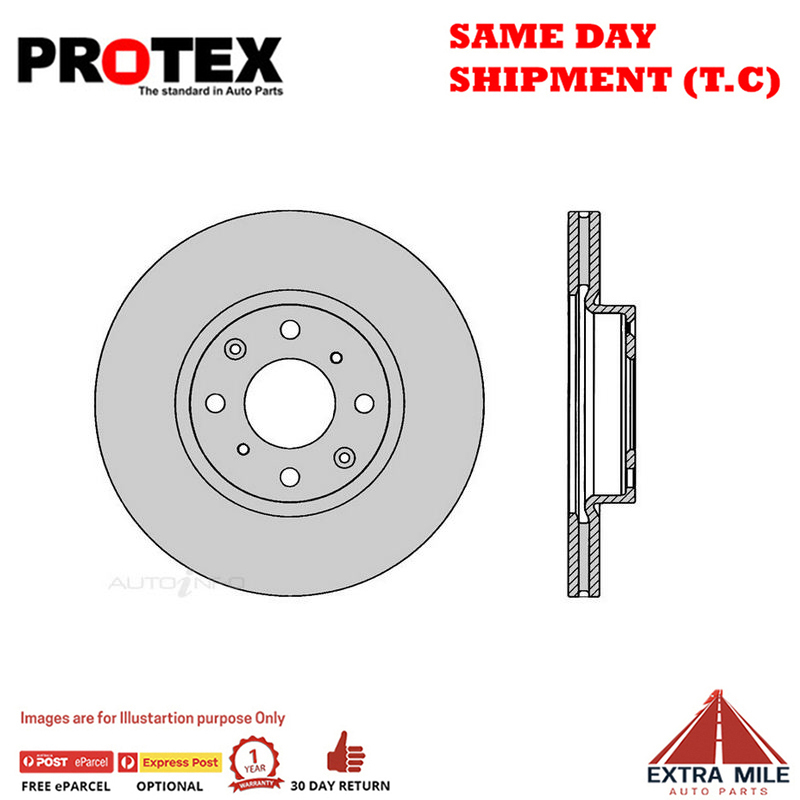 2X Protex Front Rotor For HONDA Jazz GK 1.5L 2014-on