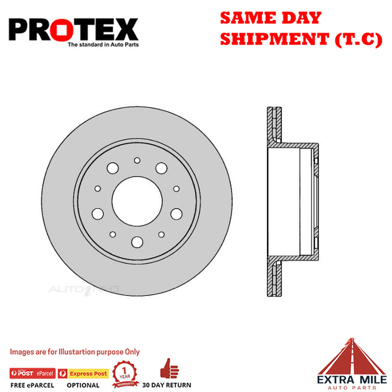 2X Protex Rear Rotor For  FIAT Ducato 3.0L 2014-on