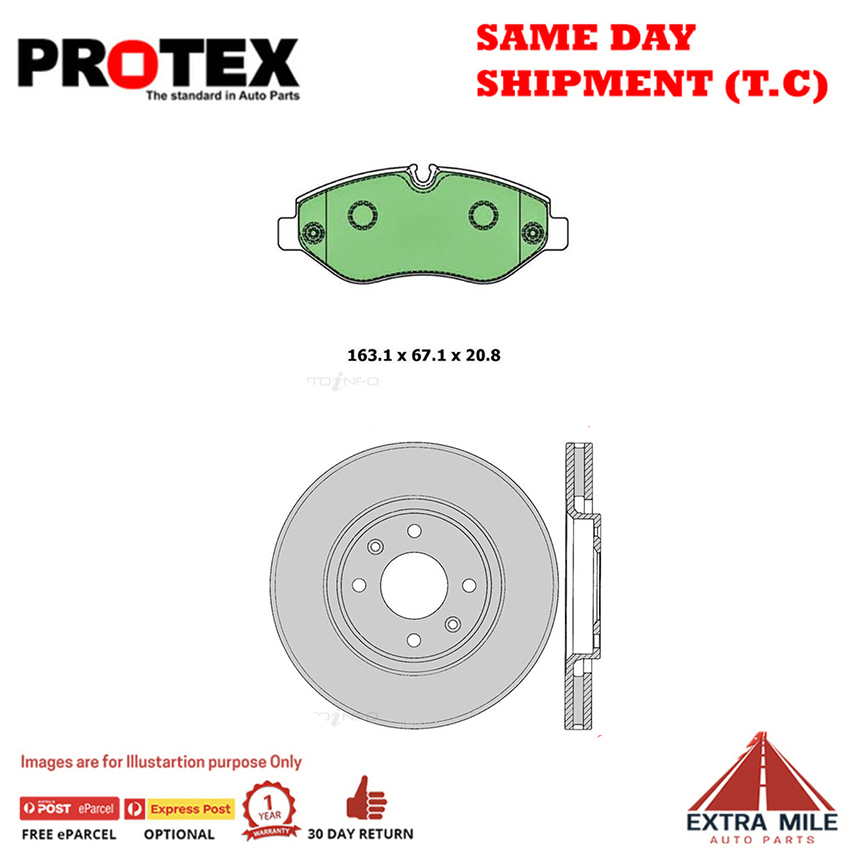Protex Rotors & Brake Pad Front set For Mercedes Benz Vito III W447 Viano W639