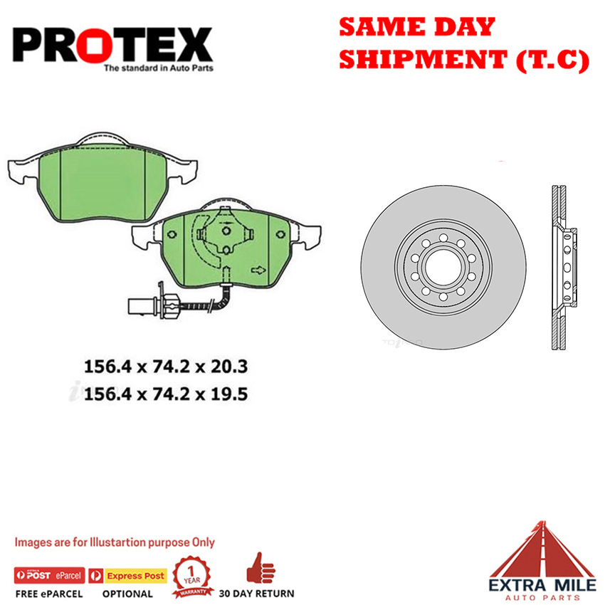 Rotors & Ceramic Brake Pad Set Front For Audi A4 A6 98-08 Premium Quality