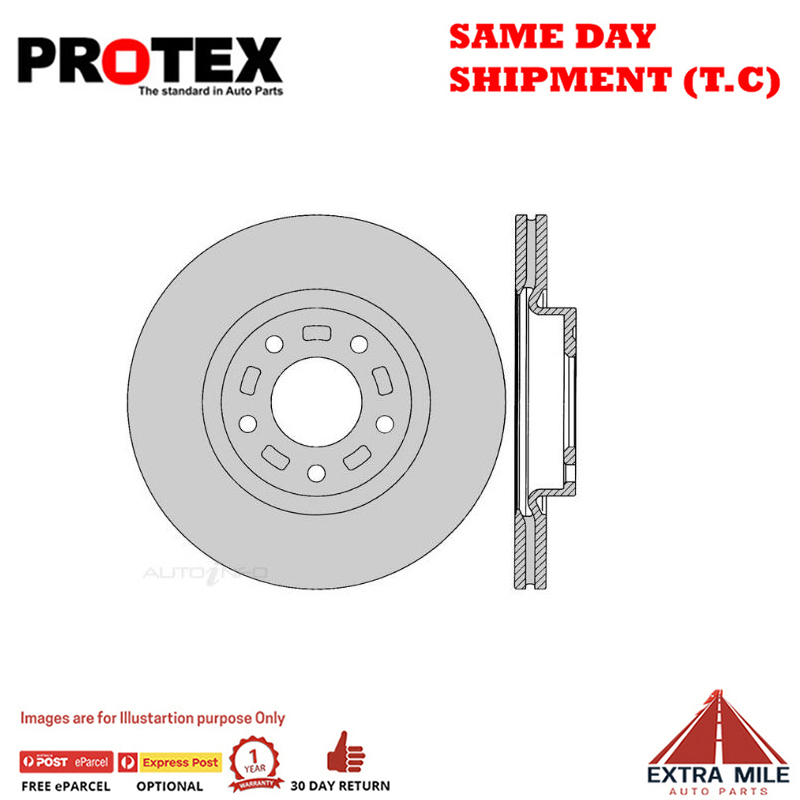 2X Protex Front Rotor For MAZDA Mazda 3 BK, BL 2.3L 2004-on