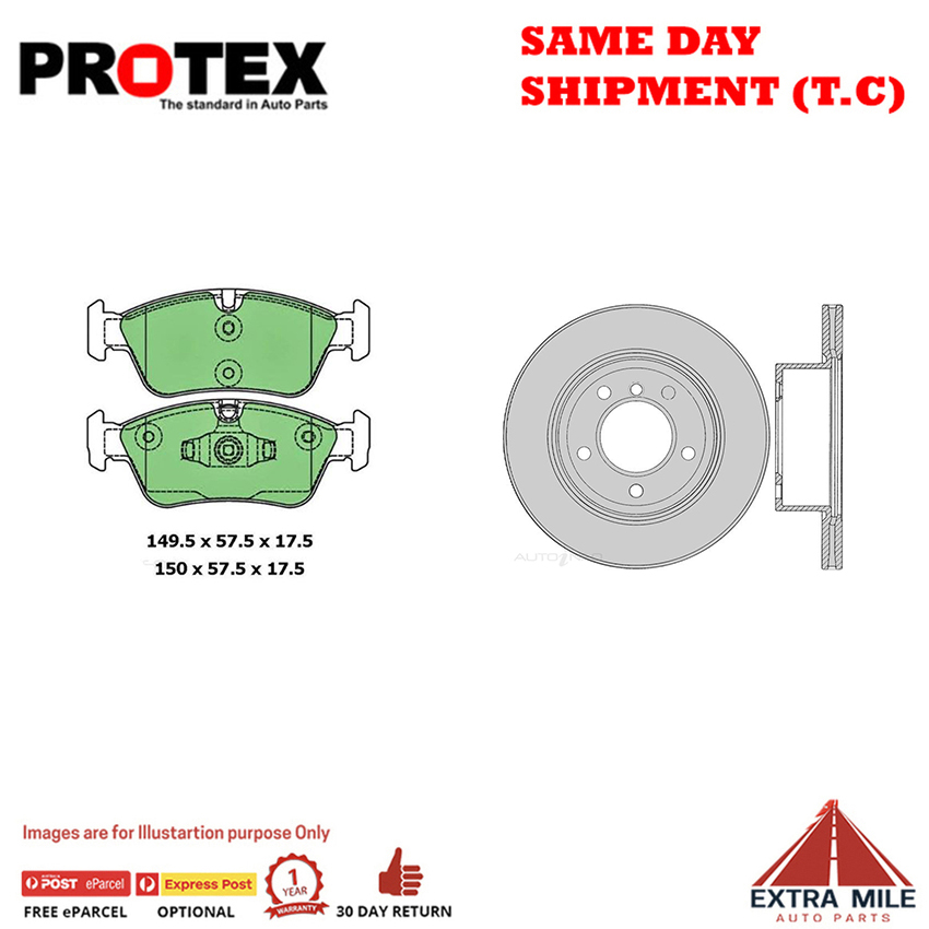 Rotors & Ceramic Brake Pad Set Front For BMW 120d E87 320i E90 Sedan 04-on