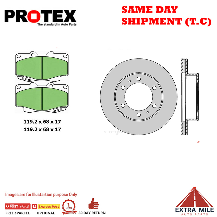Rotors & Ceramic Brake Pad Set Front For Toyota Hilux 4WD GGN25 KUN26 2004-on