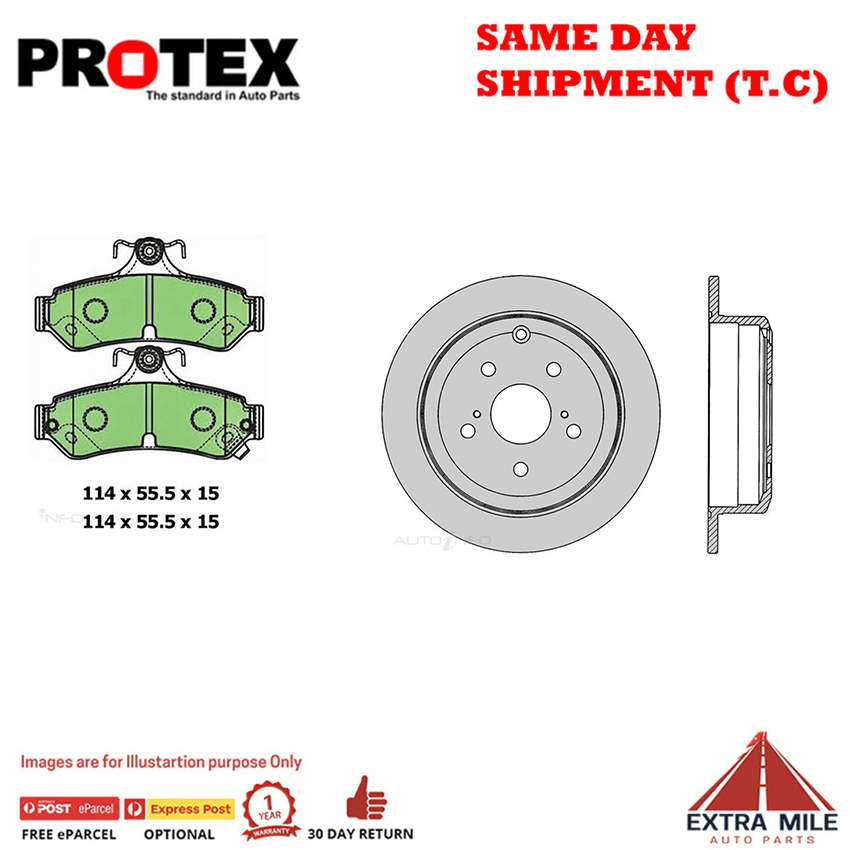 Rotors & Ceramic Brake Pad Set Rear For Toyota Aurion GSV40R Avalon MCX10
