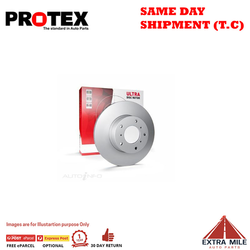 2X Protex Front Rotor For NISSAN Navara 4WD D40M - Made in Spain 4/05 on