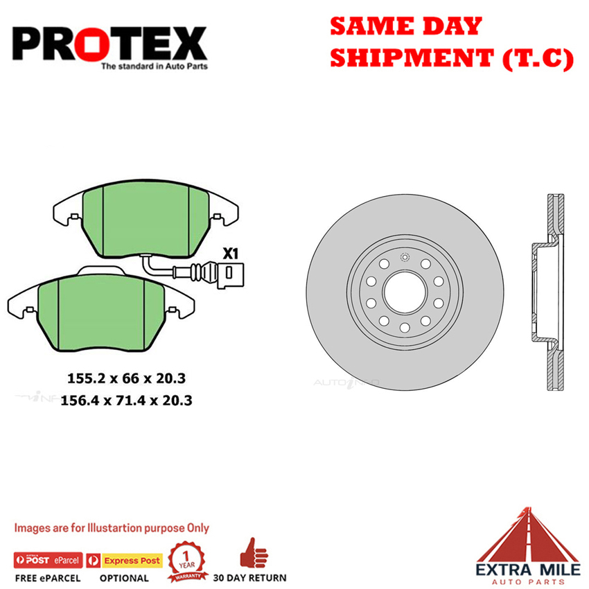 Rotors & Ceramic Brake Pad Set Front For Audi A3 04-13 312mm Rotor OD