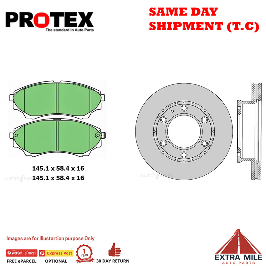 Rotors & Ceramic Brake Pad Set Front For Mazda B2500 B2600 B4000 BT-50 02-on