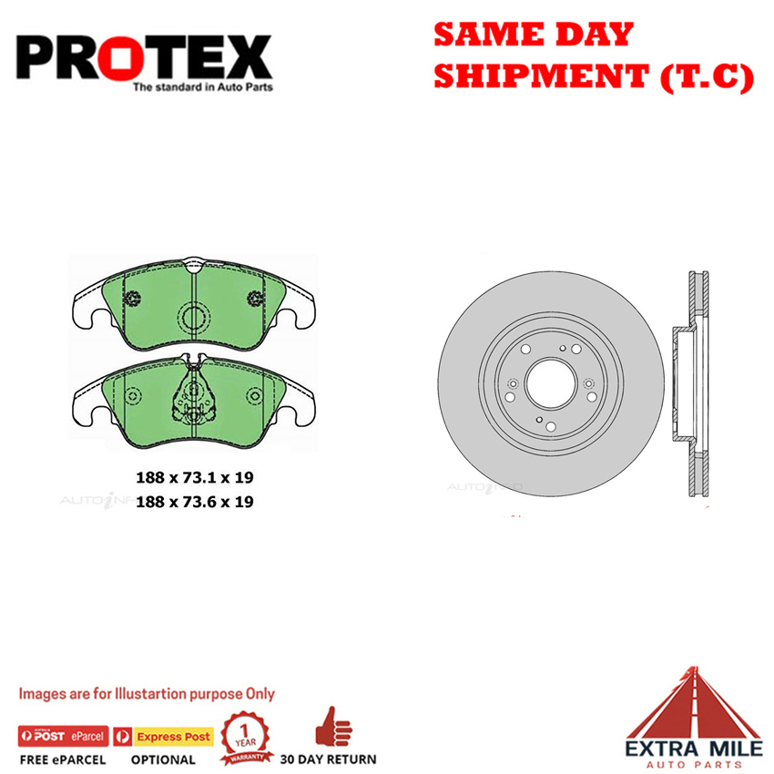 Rotors & Ceramic Brake Pad Set Front For Honda Integra Type S DC With 16 Wheels