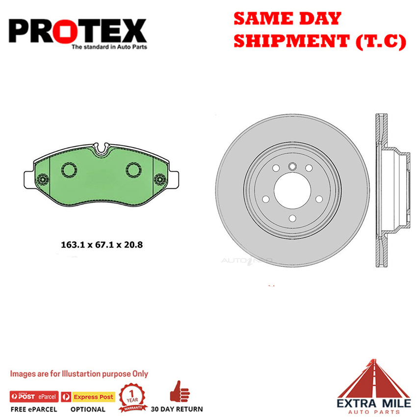 Rotors & Ceramic Brake Pad Set Front For Volkswagen Crafter Front PR 0WC