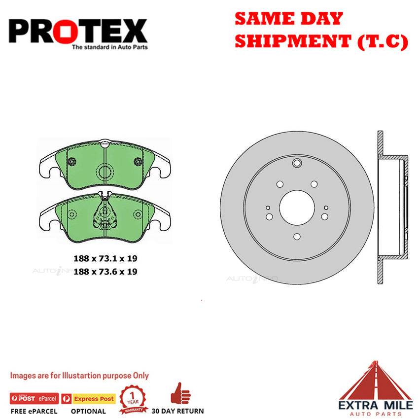 Rotors & Ceramic Brake Pad Set Rear For Mitsubishi Lancer CJ Outlander ZG ZH ZJ