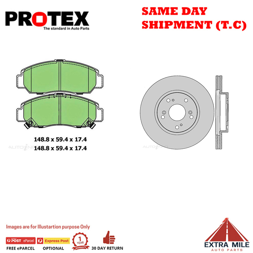 Rotors & Ceramic Brake Pad Set Frnt For Honda Civic FB 2.0L 1.8L FD 2006-on