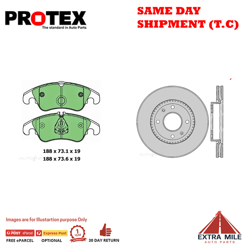 Rotors & Ceramic Brake Pad Set Rear For Volkswagen Eos Golf V VI Jetta III IV