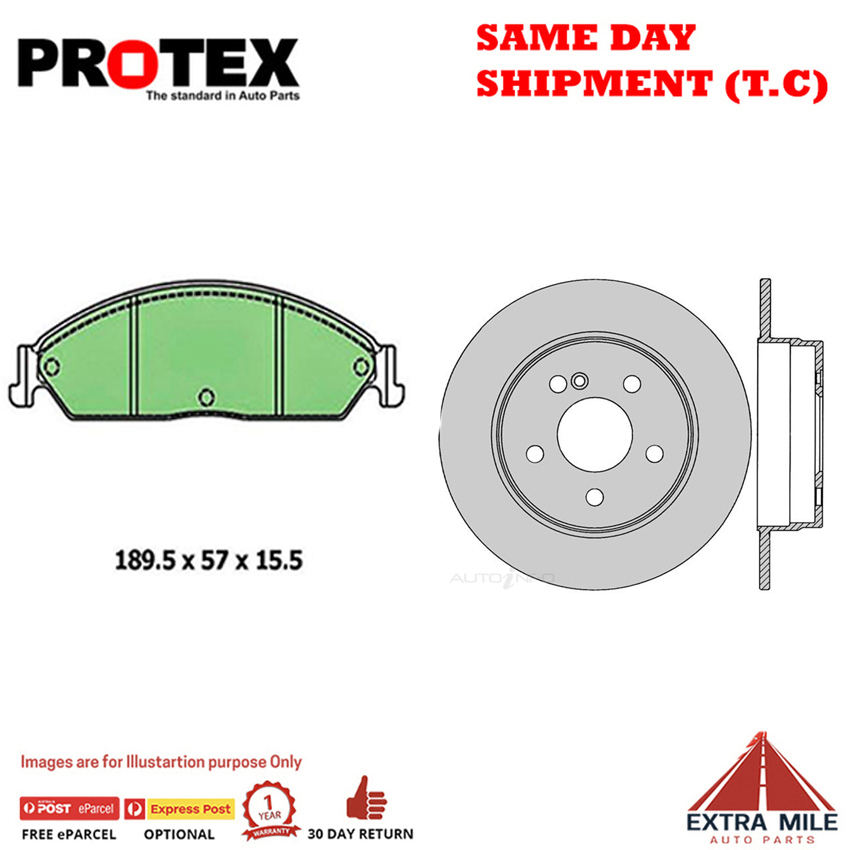 Rotors & Ceramic Brake Pad Set Rear For Mercedes Benz C180 C200 Cdi W204 11-on