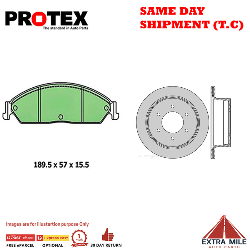 Rotors & Ceramic Brake Pad Set Rear For Mitsubishi Challenger PB PC 2009 on