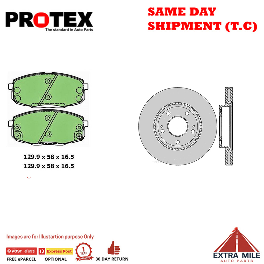 Rotors & Ceramic Brake Pad Set Front For Hyundai I30 FD 2007-2011