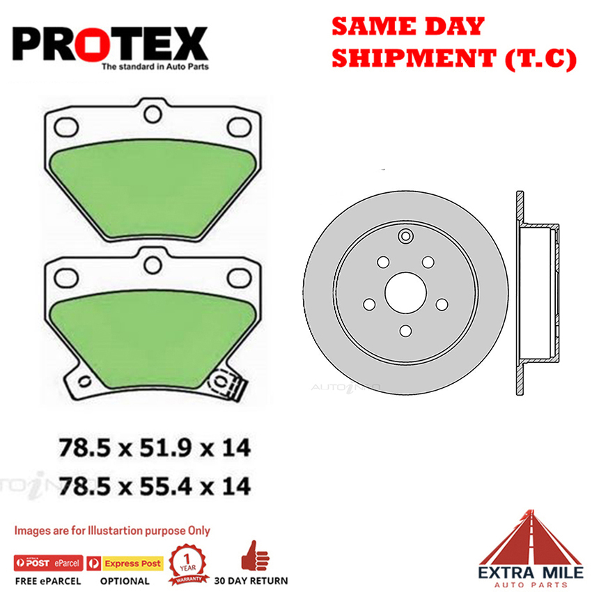 Rotors & Ceramic Brake Pad Set Rear For Toyota Celica ZZT231 1.8L DOHC 99-2005