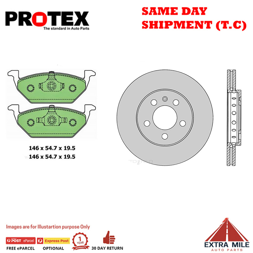 Rotors & Ceramic Brake Pad Set Front For Volkswagen Bora Golf IV Polo 1998-on
