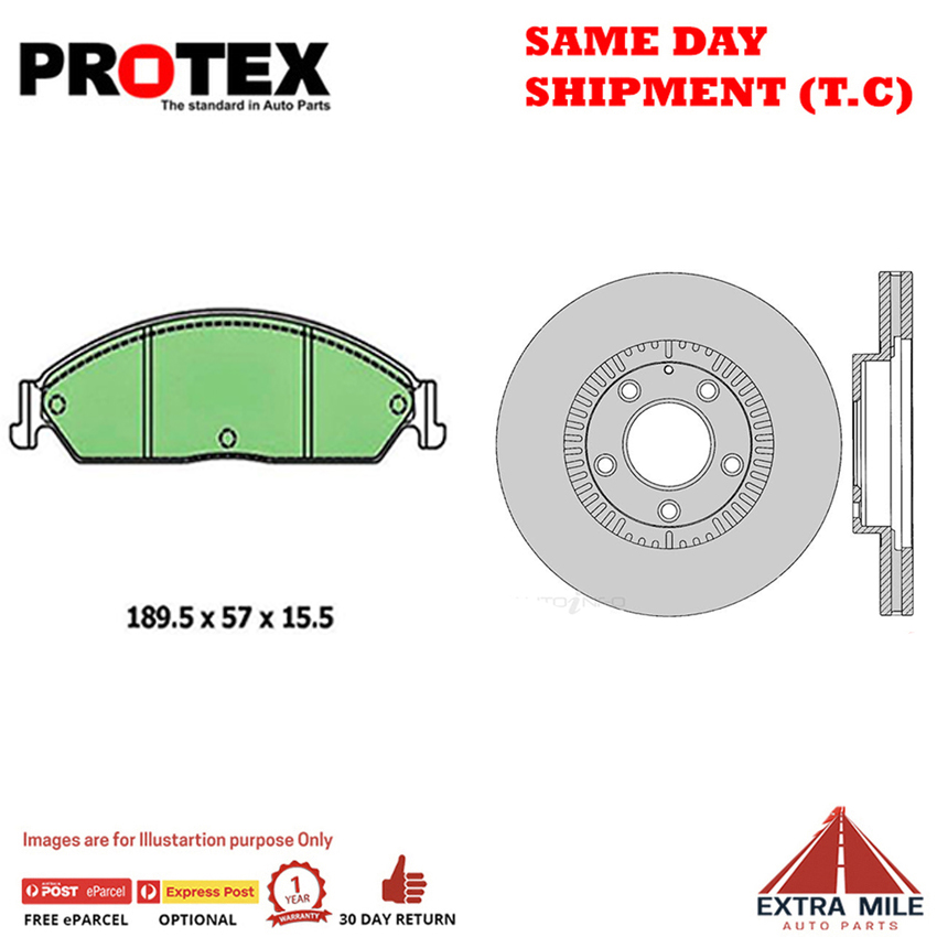Rotors & Ceramic Brake Pad Set Front For Eunos 800 2 3L 1996 on
