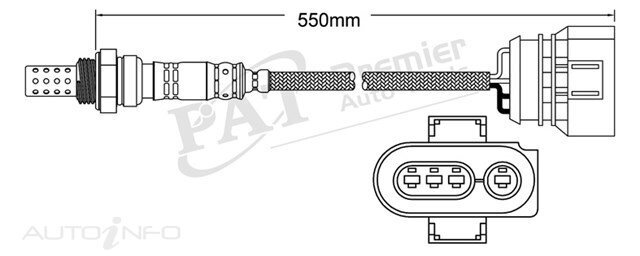 PAT Pre-Cat. Oxygen Sensor For Volkswagen Golf 1.8L TBi 4CYL ADZ I4 8V SOHC