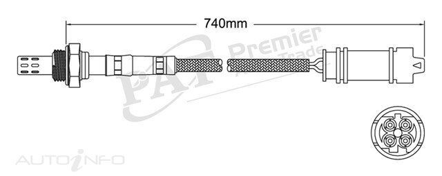 PAT Oxygen Sensor Post-Catalytic For BMW X5 4.4i, 4.6is E53 4.4L/4.6L V8 M62B46