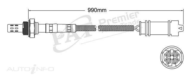 PAT Oxygen Sensor Post-Catalytic For BMW 525i E39, E60, E61 2.5L M54B25
