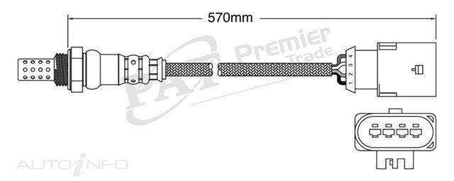 PAT Pre-Cat. Oxygen Sensor For MG TF 120 / 135 /160 1.8L MPFI 4CYL 18K4F / 18K4K