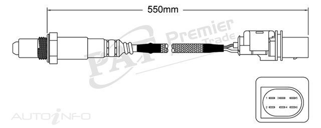 PAT Pre-Cat. Oxygen Sensor For BMW 650i E63 4.8L 8CYL N62 B48B - EGO-382