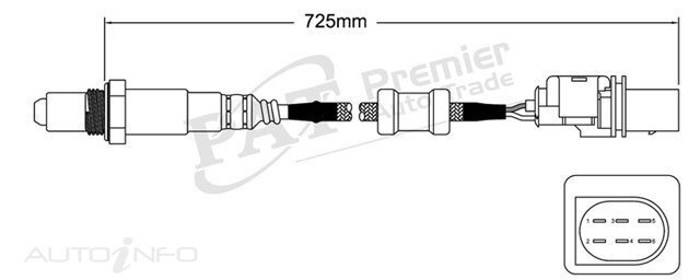 PAT Pre-Cat. Oxygen Sensor For Peugeot 4007 Diesel 2.2 Turbo 4CYL 4HN - EGO-415
