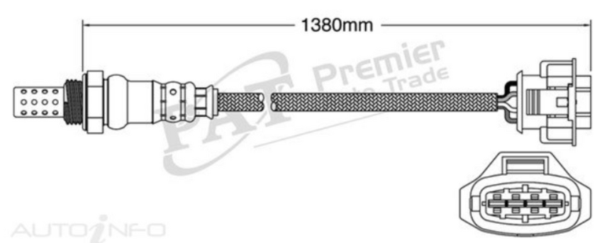 PAT Oxygen Sensor Post-Catalytic For Holden Astra SRi, Twin Top AH 2.2L Z22YH