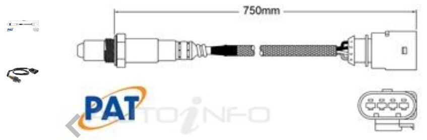 PAT Oxygen Sensor Pre-Cat Converter For VOLKSWAGEN GOLF 90 TSI MK6 1.4L