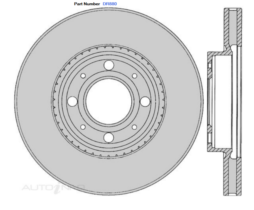 2X Front Brake Disc Rotor For Volvo 850 SE, T-5, T5-R 2.0L/2.3L/2.4L -DR880