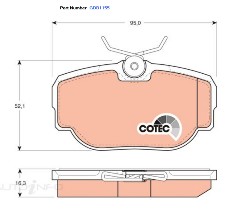 TRW Brake Pad Set For Land Rover Discovery/ Range Rover 3.9L,4.6L - GDB1155