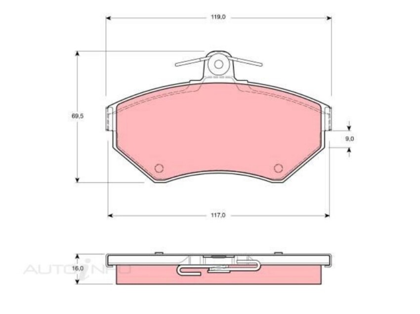 TRW Brake Pad Set Front For FPV F6 Typhoon/Tornado BA 4.0L Petrol BARRA 270T