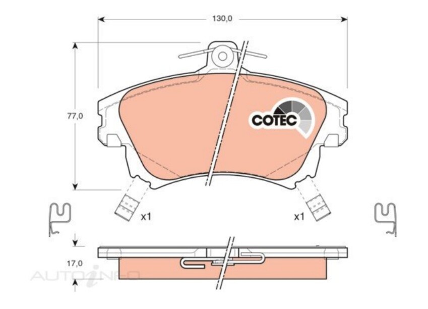 TRW Brake Pad Set Rear For Volvo S40 T4 SE 1.8L/1.9L, V40 T4 SE 1.8L/1.9L