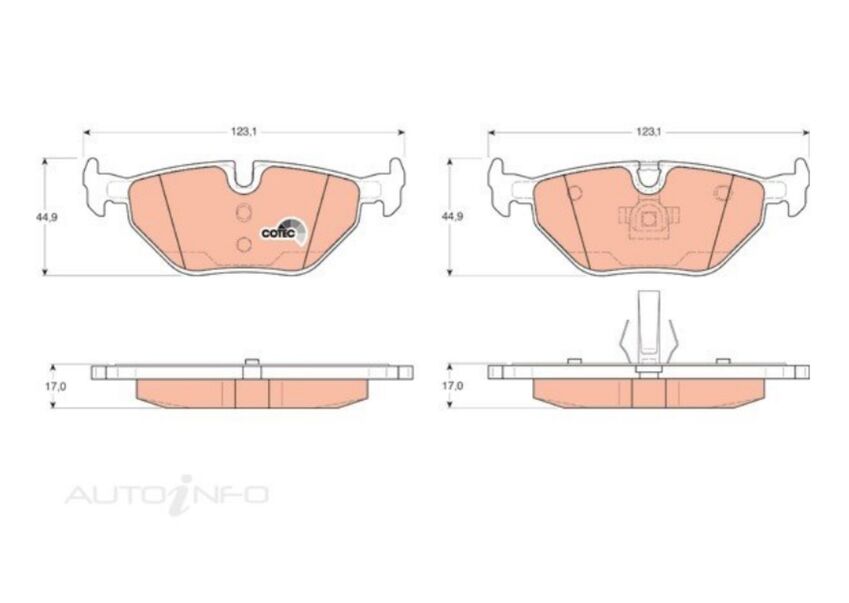 TRW Brake Pad Set For Saab 9-5, Rover 75, MG MG6/ZT, BMW - GDB1344