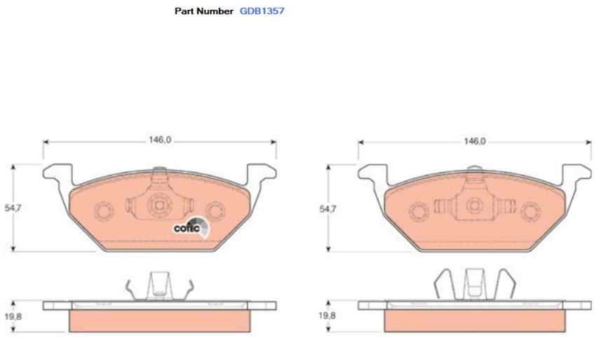 TRW Brake Pad Set - GDB1357