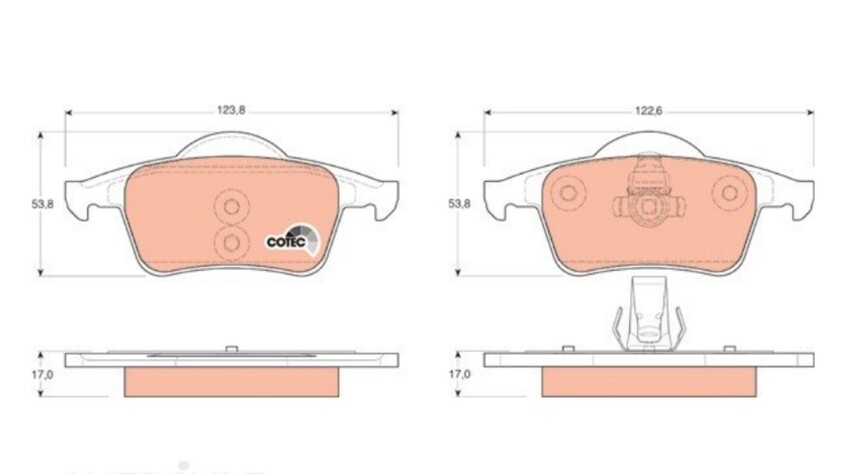 TRW Brake Pad Set Rear For Volvo S60, S80, V70 , XC70 P2 - GDB1389