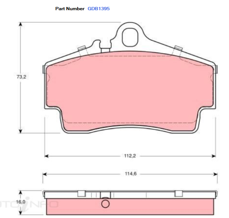 TRW Brake Pad Set For PEUGEOT 406 D9 2.9L ES9J4S V6 24v DOHC - GDB1395