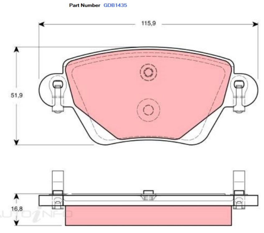 TRW Brake Pad Set - GDB1435