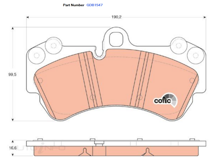 TRW Brake Pad Set For Volkswagen Touareg V6 V8 7L 7L 4.2L BKJ V6 24v Dohc