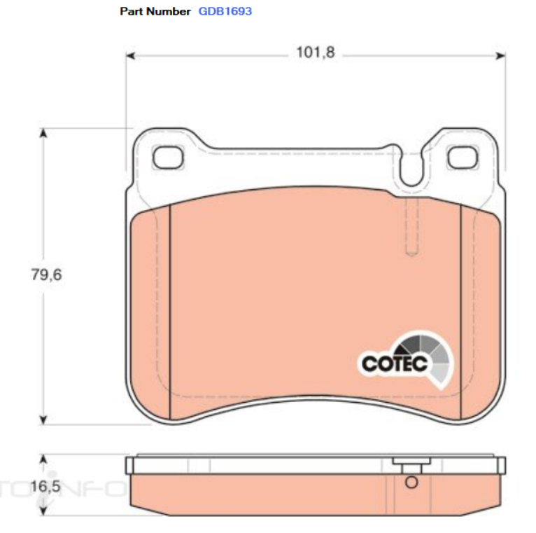 TRW Brake Pad Set For Mercedes Benz CLK280,SLK300,CLK200K 1.8L,3.0L - GDB1693