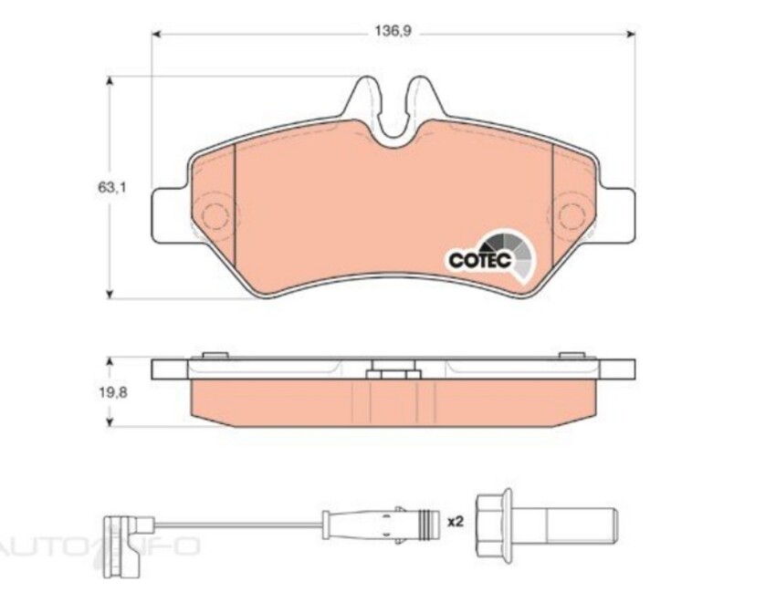 TRW Brake Pad Set Rear For Volkswagen Crafter MWB, LWB 2E/2F 2.0L/2.5L BJM/BJK
