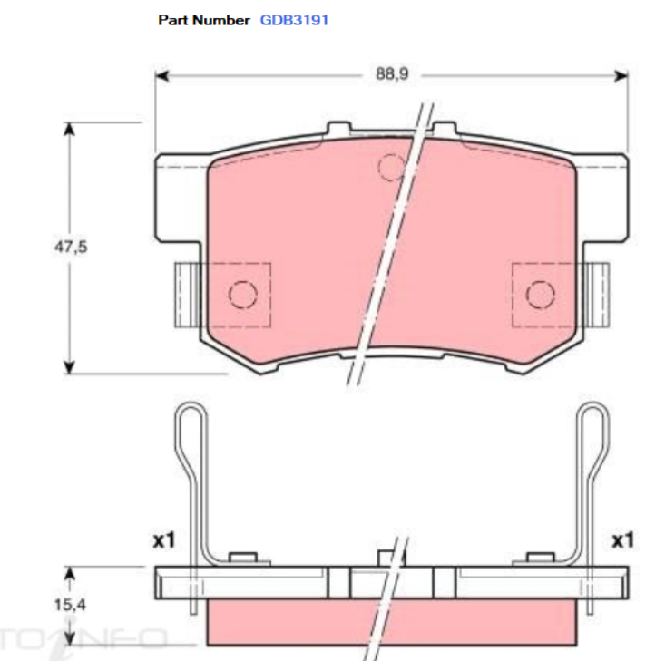 TRW Brake Pad Set For Honda Accord,Civic,Intera 1.8L,2.0L MPFI - GDB3191