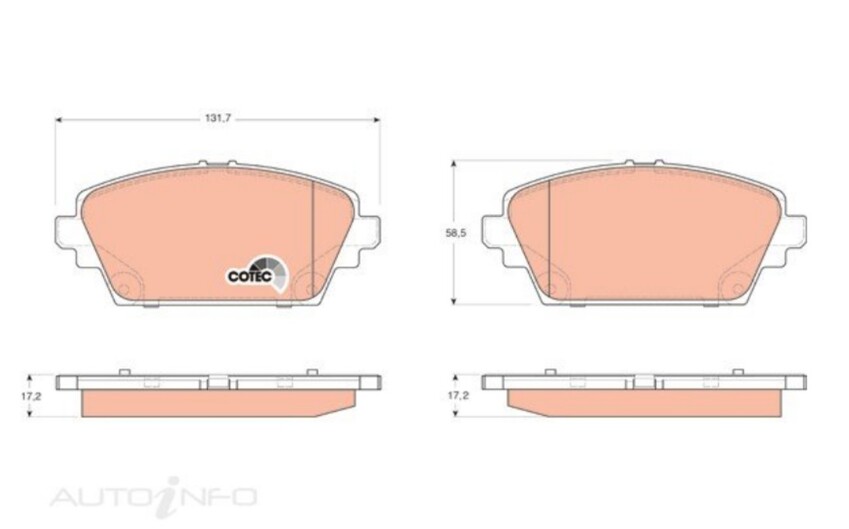 TRW Brake Pad Set Front For Nissan Pulsar Q, ST N16 1.8L QG18DE 4D Hatchback
