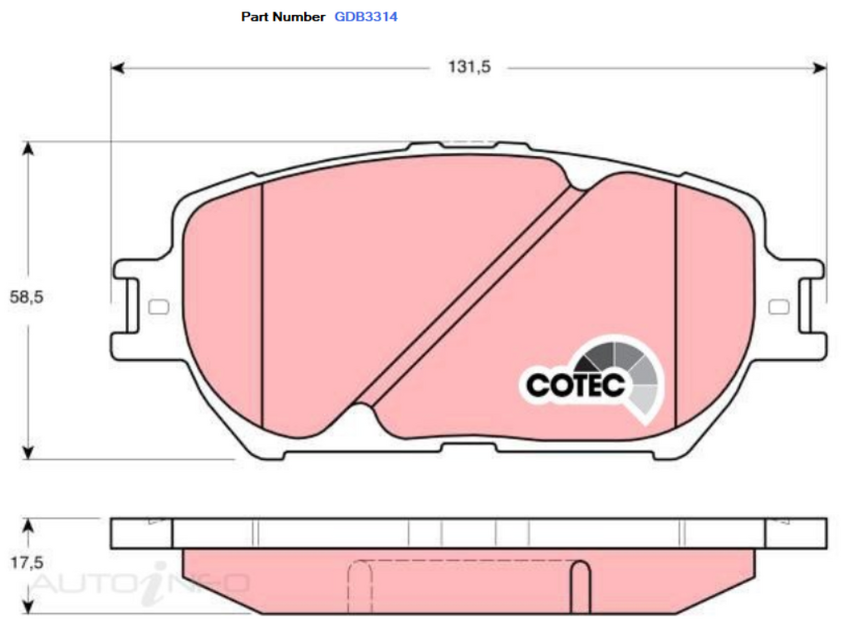 TRW Brake Pad Set For Toyota Camry ACV36R ACV36 2.4L 2AZFE I4 16v DOHC - GDB3314