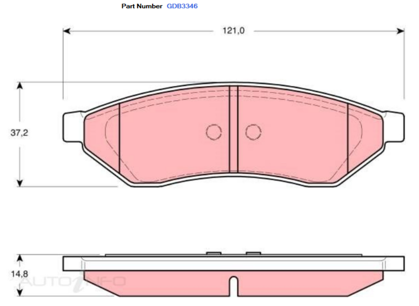 TRW Brake Pad Set For Holden Epica CDX EP 2.0L,2.5L Z20S1 (LLW) I4 16V - GDB3346