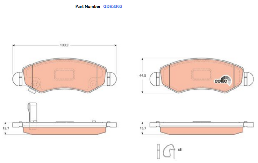 TRW Brake Pad Set For Holden Epica CDX EP LF69K 2.0L,2.5L X20D1 I6 24v DOHC