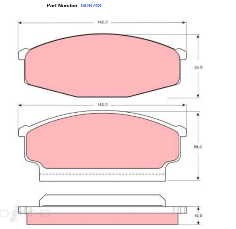 TRW Brake Pad Set - GDB748