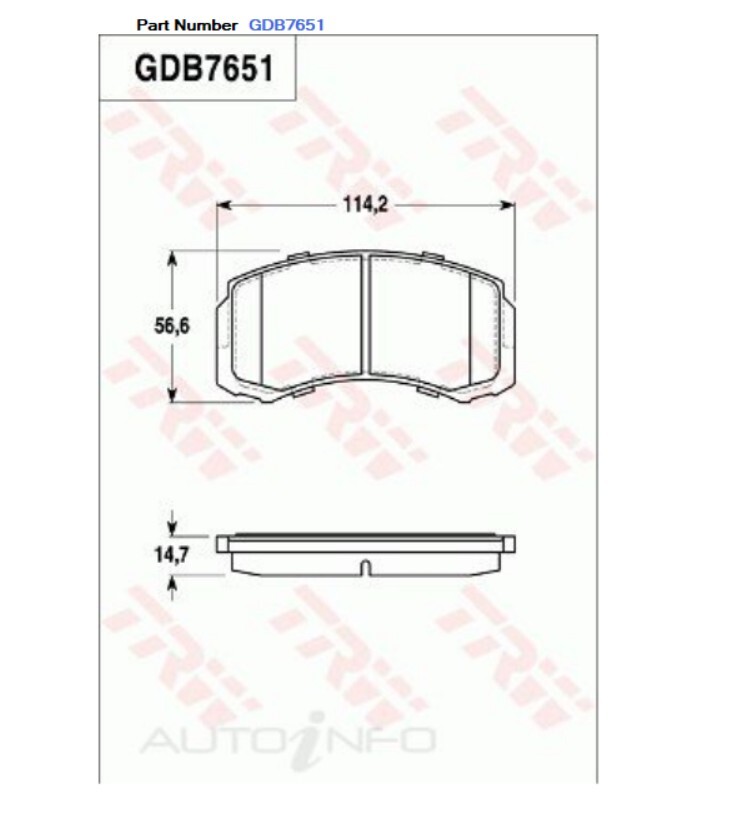 TRW Brake Pad Set Front For Mitsubishi Lancer CH/CT/CY/CZ 2.0L 4G63T/4G69/4G69